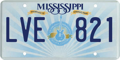 MS license plate LVE821