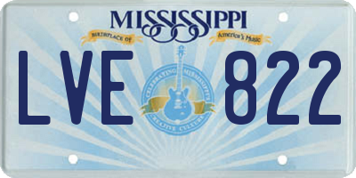 MS license plate LVE822