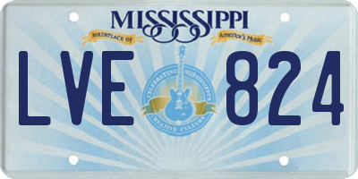MS license plate LVE824