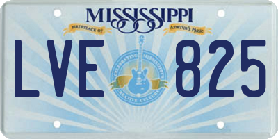 MS license plate LVE825