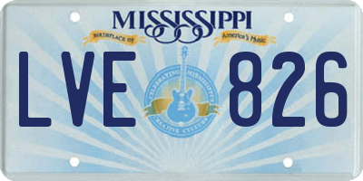 MS license plate LVE826