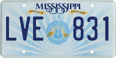 MS license plate LVE831