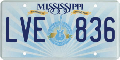 MS license plate LVE836