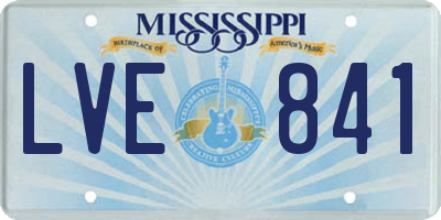 MS license plate LVE841