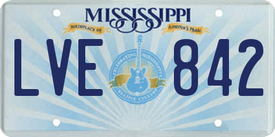 MS license plate LVE842