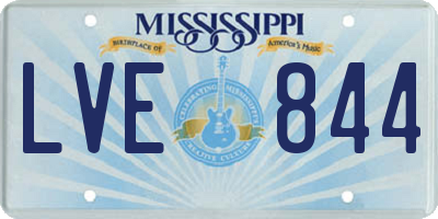 MS license plate LVE844