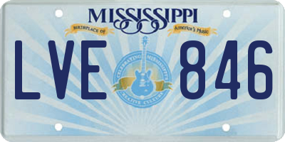 MS license plate LVE846