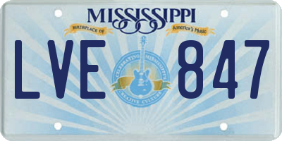 MS license plate LVE847