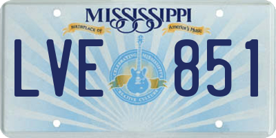 MS license plate LVE851