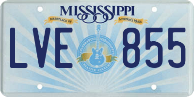 MS license plate LVE855