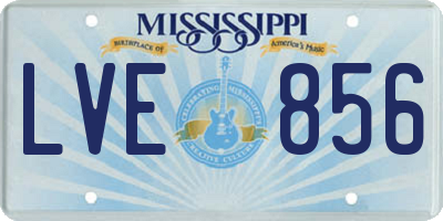 MS license plate LVE856