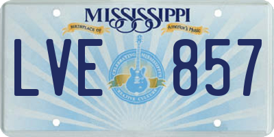 MS license plate LVE857
