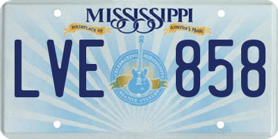 MS license plate LVE858