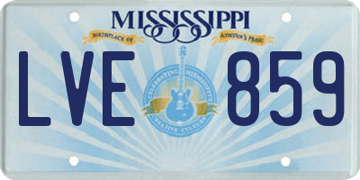 MS license plate LVE859