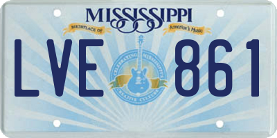 MS license plate LVE861
