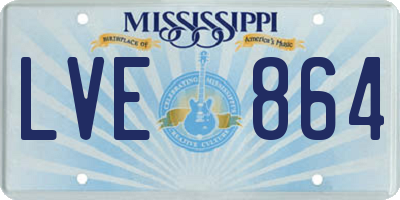 MS license plate LVE864