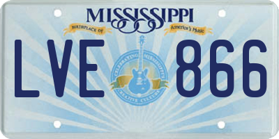 MS license plate LVE866