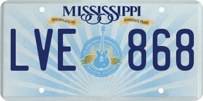 MS license plate LVE868