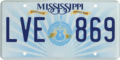 MS license plate LVE869