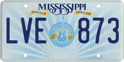 MS license plate LVE873