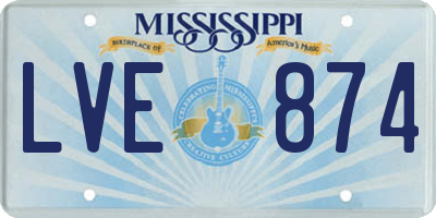 MS license plate LVE874