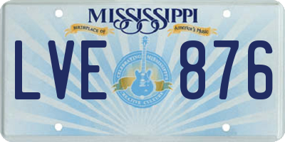 MS license plate LVE876