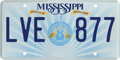 MS license plate LVE877