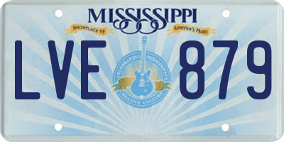 MS license plate LVE879