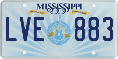 MS license plate LVE883