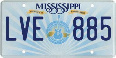 MS license plate LVE885