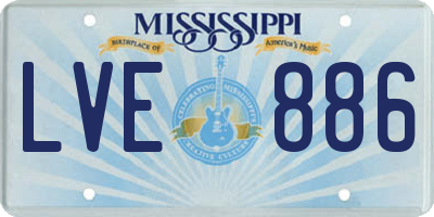 MS license plate LVE886