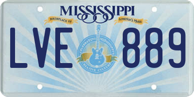 MS license plate LVE889