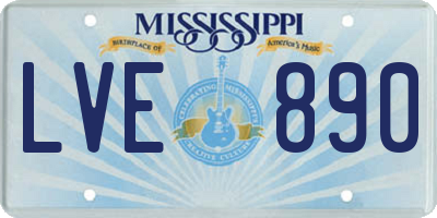 MS license plate LVE890
