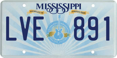 MS license plate LVE891