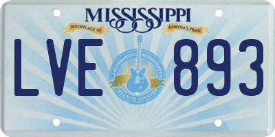 MS license plate LVE893