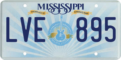 MS license plate LVE895