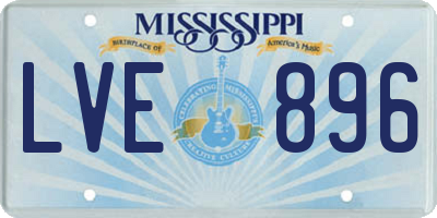 MS license plate LVE896