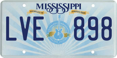 MS license plate LVE898