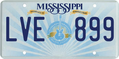 MS license plate LVE899