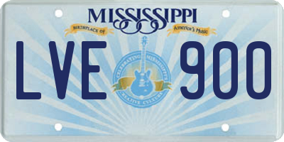 MS license plate LVE900