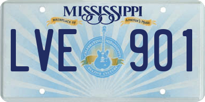 MS license plate LVE901