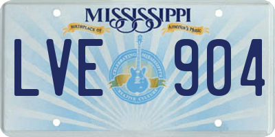 MS license plate LVE904