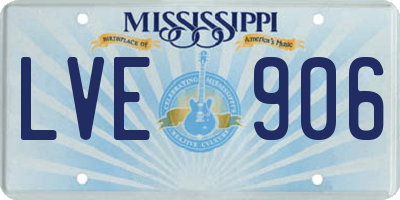 MS license plate LVE906