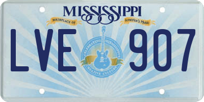 MS license plate LVE907