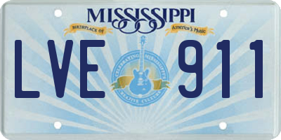 MS license plate LVE911