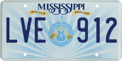 MS license plate LVE912