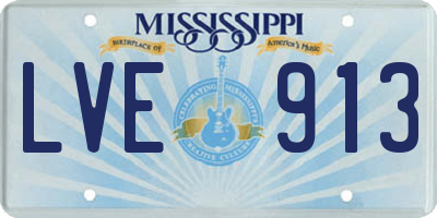 MS license plate LVE913