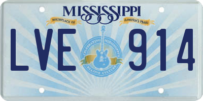 MS license plate LVE914