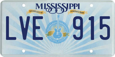 MS license plate LVE915