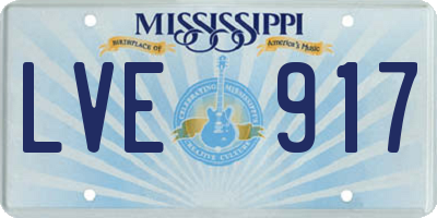 MS license plate LVE917